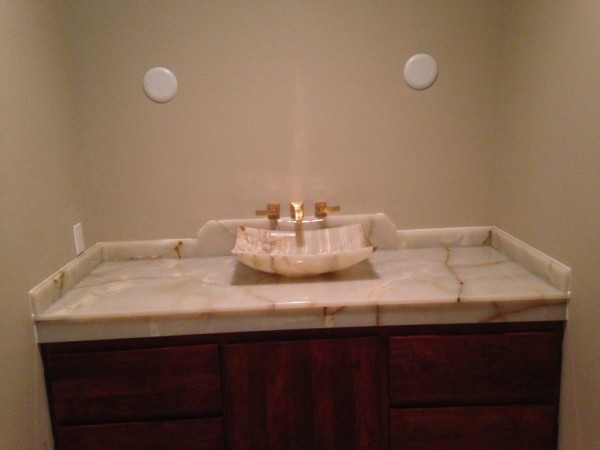 Onyx Vanity Top with Vesil Onyx Sink