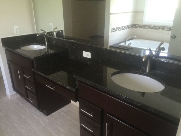 Tan Brown Double undermount sinks