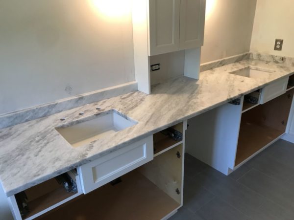 White Quartzite Double Sinks