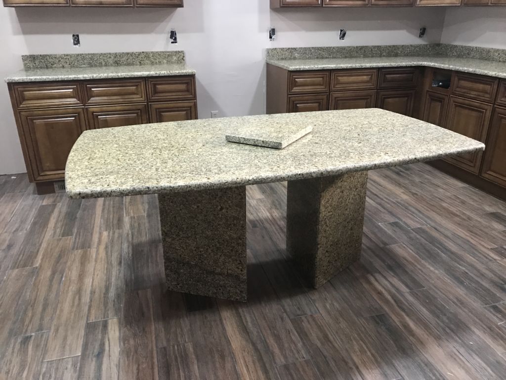 custom made double pedestal granite kitchen table
